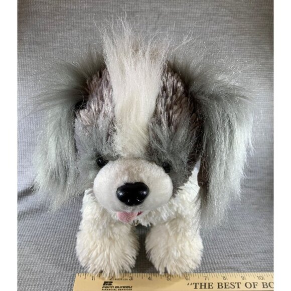 BAB Build a Bear Promise Pet Shih Tzu Puppy Plush Red Collar Gray White Dog - Picture 10 of 12
